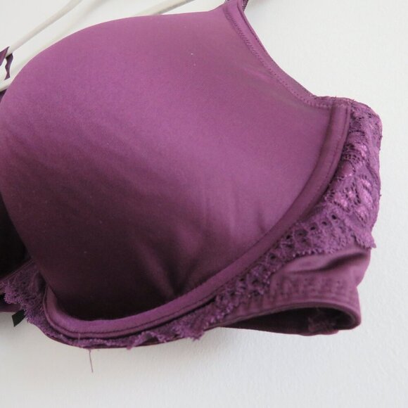 TORRID CURVE Perfect T-Shirt Bra in Microfiber Purple Shine Satin - Size 38DDD - Picture 7 of 12
